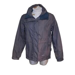 Eous Women’s hooded rain jacket button and‎ zip Size XS